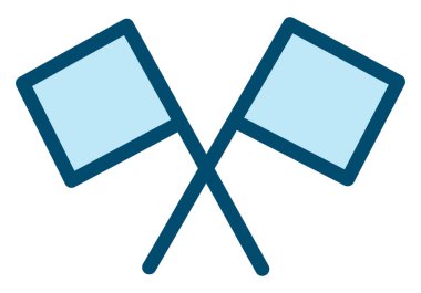 Beyaz arkaplanda yarış bayrakları, illüstrasyon, vektör.