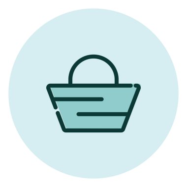 Ticari sepet, illüstrasyon, beyaz arkaplan üzerindeki vektör.