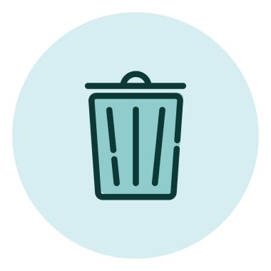 Ticari çöp kutusu, illüstrasyon, beyaz arkaplan üzerindeki vektör.