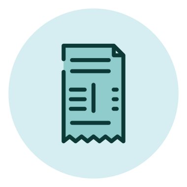 Ticari makbuz, illüstrasyon, beyaz arkaplan üzerindeki vektör.