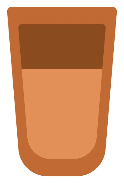 Donkere Koffie Met Melk Illustratie Vector Een Witte Achtergrond — Stockvector