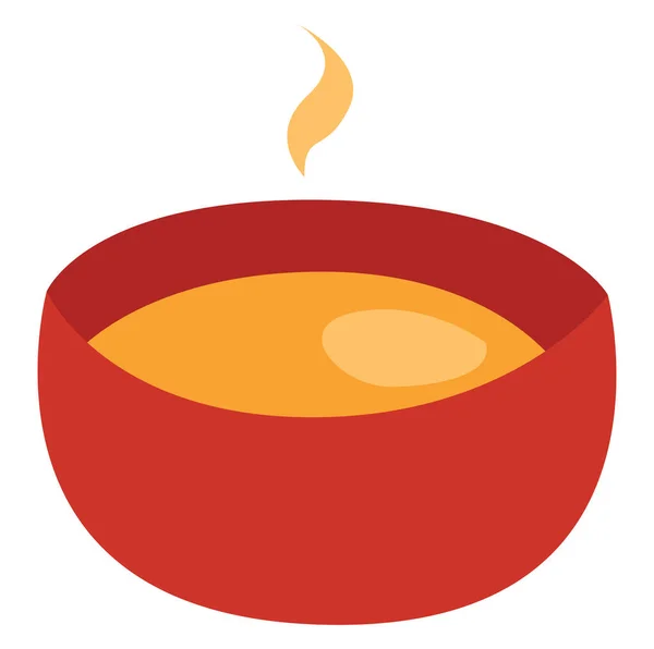 スープ イラスト 白い背景のベクトルの赤いボウル — ストックベクタ