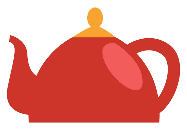 Red Teapot Illustration Vector White Background — Stock Vector