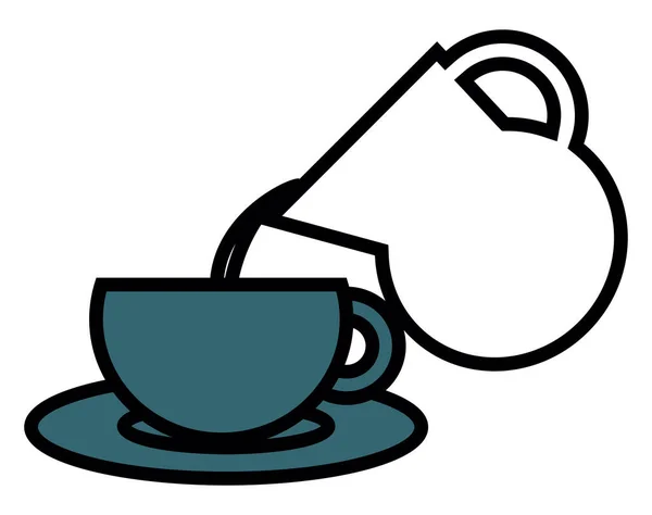 Koffie Met Melk Illustratie Vector Een Witte Achtergrond — Stockvector