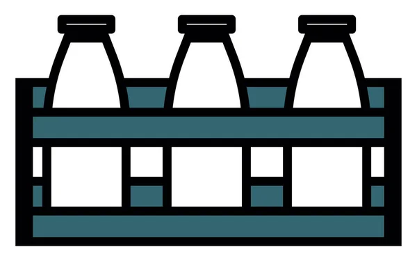 Bottles Milk Illustration Vector White Background — Stock Vector