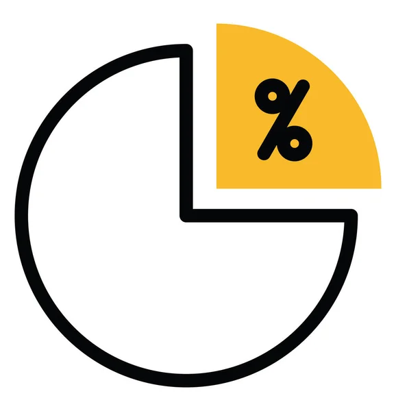 Porcentaje Gráfico Datos Ilustración Vector Sobre Fondo Blanco — Archivo Imágenes Vectoriales