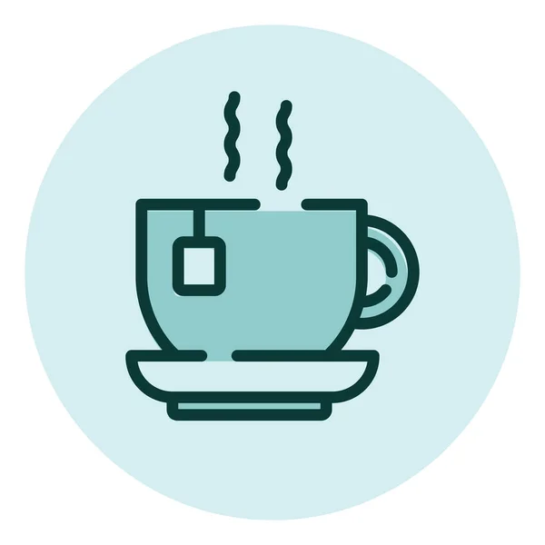 Tasse Heißer Tee Illustration Vektor Auf Weißem Hintergrund — Stockvektor