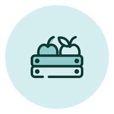 Hasat sepeti, illüstrasyon, beyaz arkaplan üzerindeki vektör.