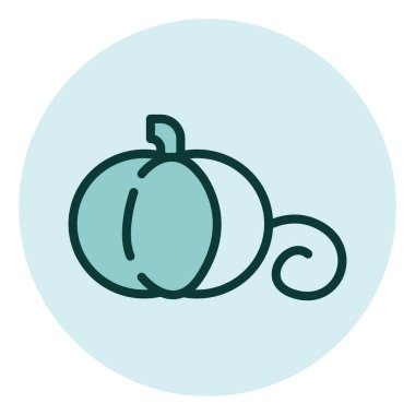 Beyaz arka planda çiftçi kabağı, illüstrasyon, vektör.