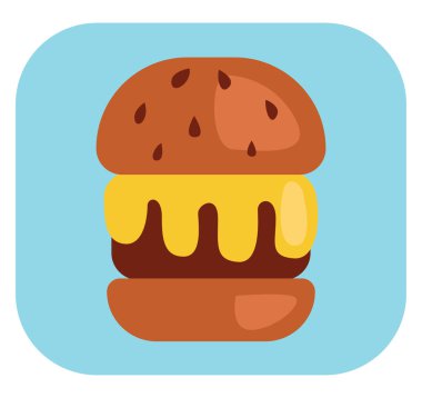 Çizburger, illüstrasyon, beyaz arka planda vektör..