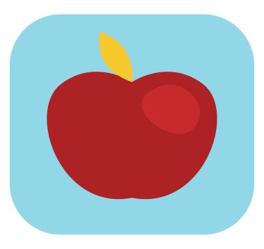 Kırmızı elma, illüstrasyon, beyaz arkaplanda vektör.