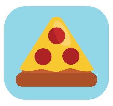 Pizza dilimi, illüstrasyon, beyaz arka planda vektör..