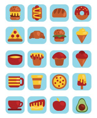 Fast food, illüstrasyon, beyaz arka planda vektör..