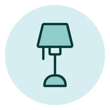 Mavi masa lambası, illüstrasyon, beyaz arkaplan üzerindeki vektör.