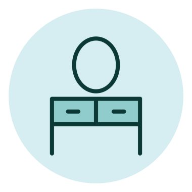 Ayna masası, illüstrasyon, beyaz arkaplan üzerindeki vektör.