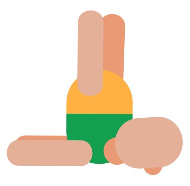 Jimnastik karın egzersizi, illüstrasyon, beyaz arka planda vektör..