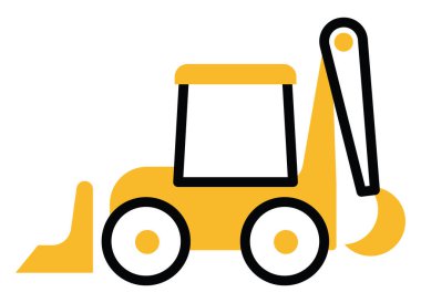 Beyaz arkaplan üzerinde sert ekipman kazıcı, illüstrasyon, vektör.