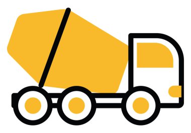 Sert ekipmanlar beton karıştırıcı, illüstrasyon, beyaz arkaplan üzerindeki vektör.