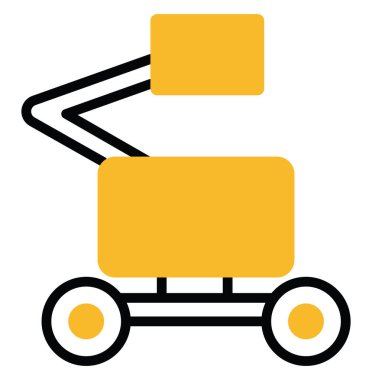 Sert teçhizat kaldırma makinesi, resimleme, beyaz arkaplan üzerindeki vektör.