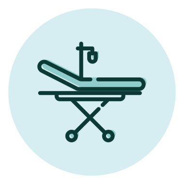 Tıbbi yatak, illüstrasyon, beyaz arka planda vektör..