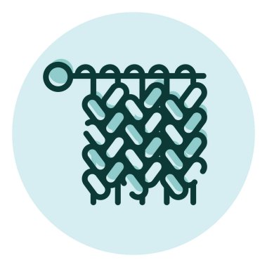 Örgü hobisi, illüstrasyon, beyaz arkaplanda vektör.