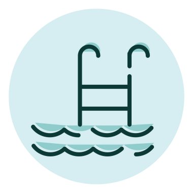 Yüzme hobisi, illüstrasyon, beyaz arkaplandaki vektör.