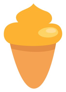 Külahta sarı dondurma, illüstrasyon, beyaz arkaplanda vektör.