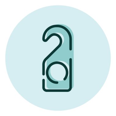 Otel kapısı işareti, illüstrasyon, beyaz arka planda vektör..