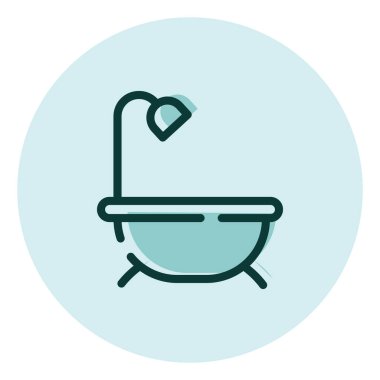 Otel duşu, illüstrasyon, beyaz arka planda vektör..