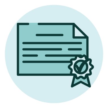 İş sertifikası, illüstrasyon, beyaz arkaplan üzerindeki vektör.