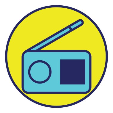 Medya radyosu, illüstrasyon, beyaz arkaplan üzerindeki vektör.