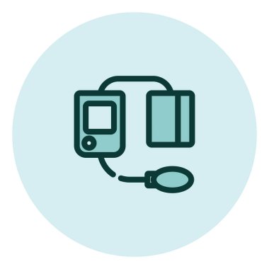 Tıbbi tansiyon makinesi, illüstrasyon, beyaz zemin üzerindeki vektör..