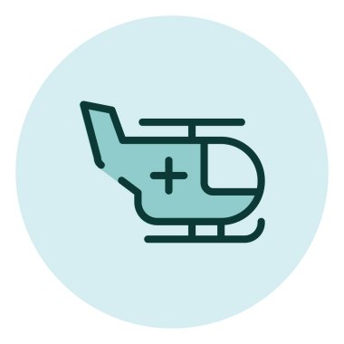 Tıbbi helikopter, illüstrasyon, beyaz arka plandaki vektör..