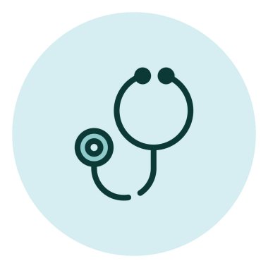 Tıbbi stetoskop, illüstrasyon, beyaz arkaplan üzerindeki vektör.