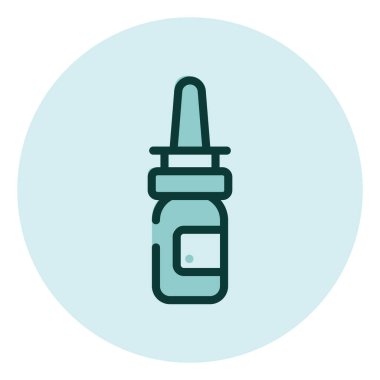 Tıbbi burun damlaları, illüstrasyon, beyaz arkaplandaki vektör..