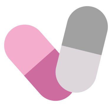 İlaç kapsülü, illüstrasyon, beyaz arkaplan üzerindeki vektör.