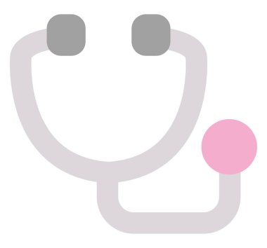 Tıp steteskobu, illüstrasyon, beyaz arkaplan üzerindeki vektör.