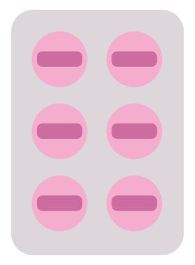 Merdicine tabletleri, illüstrasyon, beyaz arkaplan üzerindeki vektör.