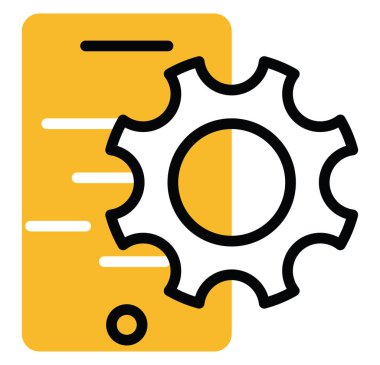 Mobil ayarlar, illüstrasyon, beyaz arkaplan üzerindeki vektör.