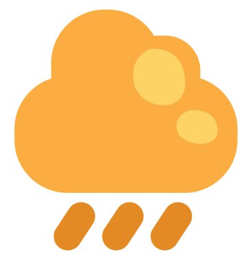 Sarı yağmur bulutu, illüstrasyon, beyaz arkaplandaki vektör.