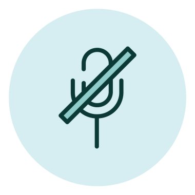 Cep telefonu yok, mikrofon yok, illüstrasyon, beyaz arkaplan üzerinde vektör.