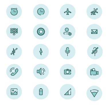Cep telefonu görüntüsü, illüstrasyon, beyaz arkaplan üzerindeki vektör.