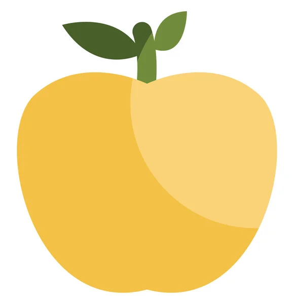 Żółte Jabłko Ilustracja Wektor Białym Tle — Wektor stockowy