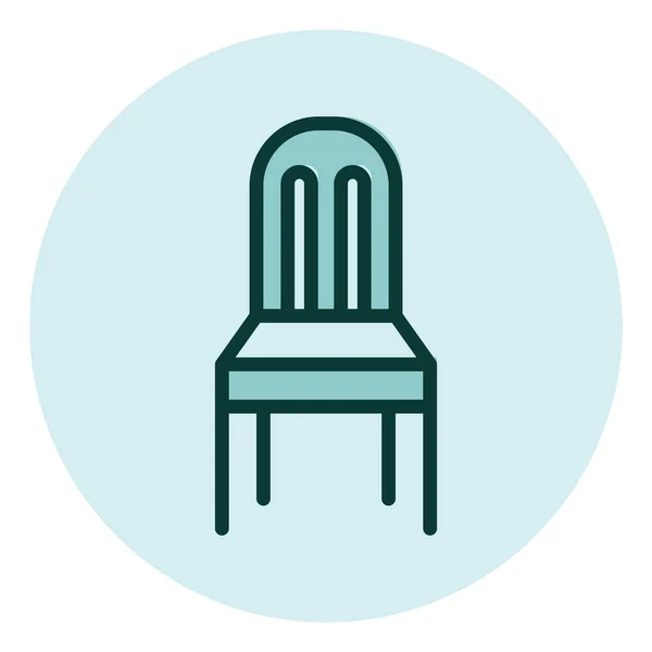 Cadeira Madeira Azul Ilustração Vetor Sobre Fundo Branco — Vetor de Stock