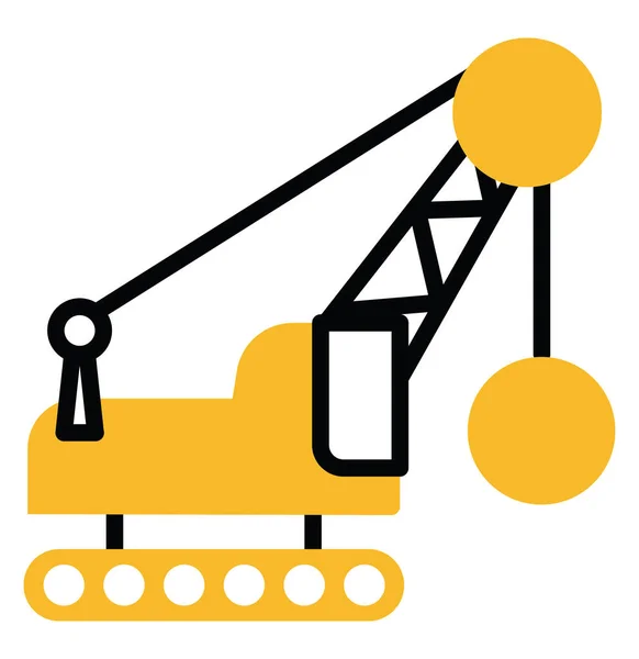 Hard Equipments Crane Illustration Vector White Background — Stock Vector