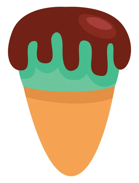 Saures Eis Mit Schokolade Illustration Vektor Auf Weißem Hintergrund — Stockvektor