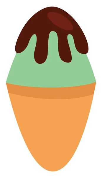 Παγωτό Πράσινης Σοκολάτας Εικονογράφηση Διάνυσμα Λευκό Φόντο — Διανυσματικό Αρχείο