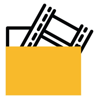 Ağ film dizini, illüstrasyon, beyaz arkaplan üzerindeki vektör.