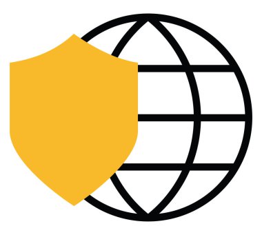 Ağ güvenliği, illüstrasyon, beyaz arkaplan üzerindeki vektör.