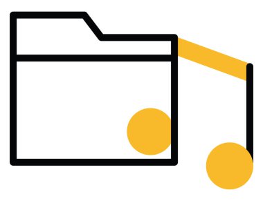 Ağ müzik dizini, illüstrasyon, beyaz arkaplan üzerindeki vektör.